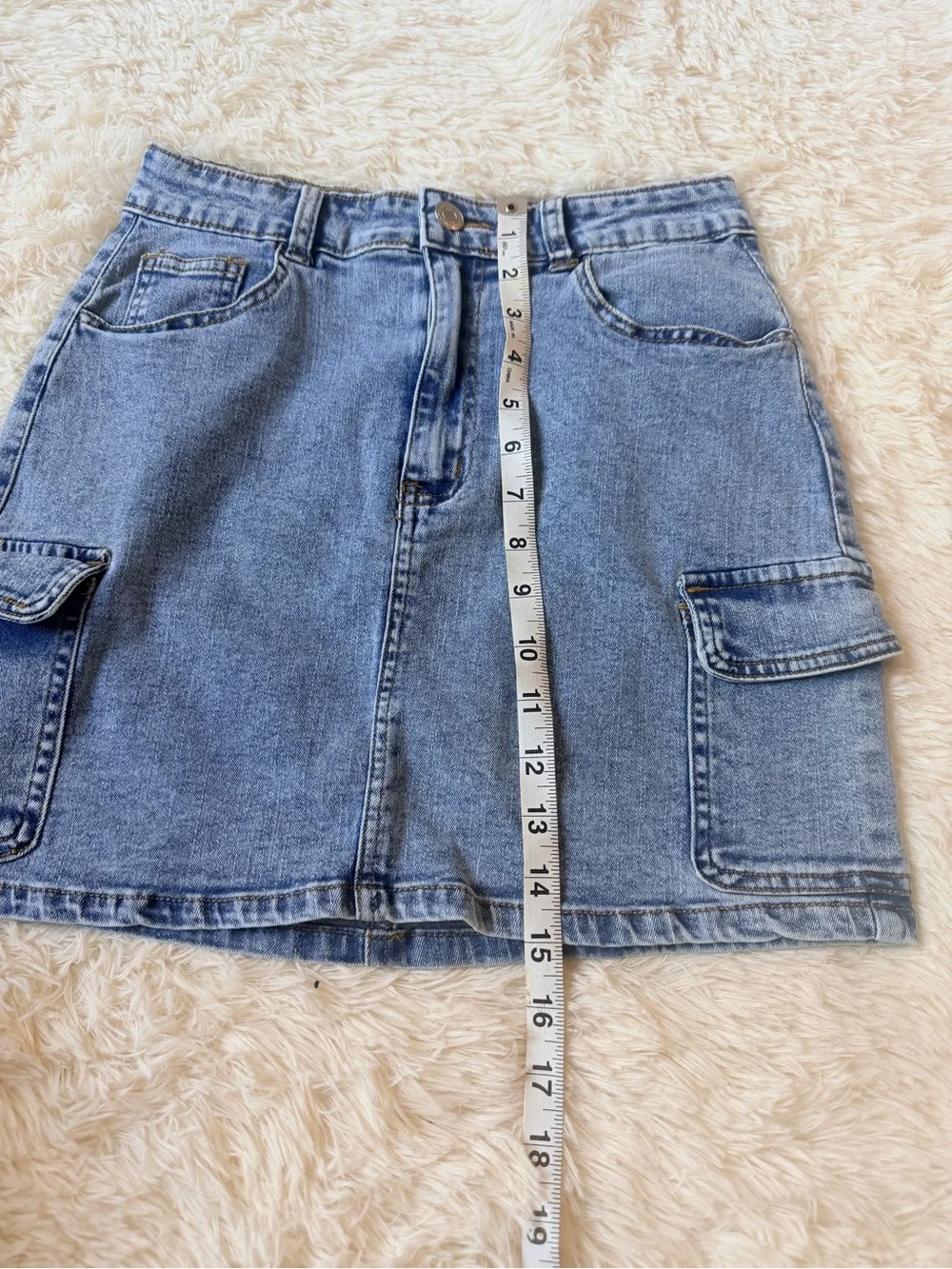 Amazon Denim Cargo Mini Skirt - Blue